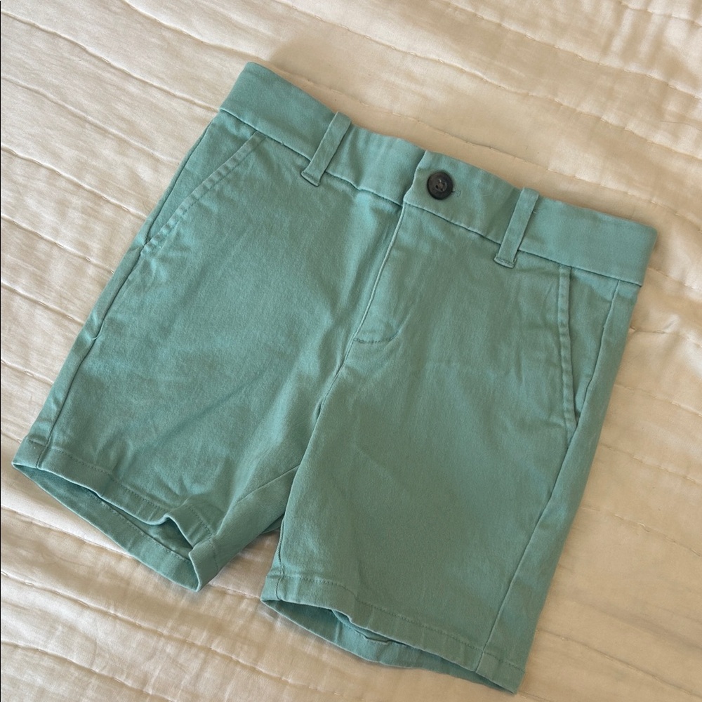 Janie and Jack Seafoam Green Cotton Chino Shorts